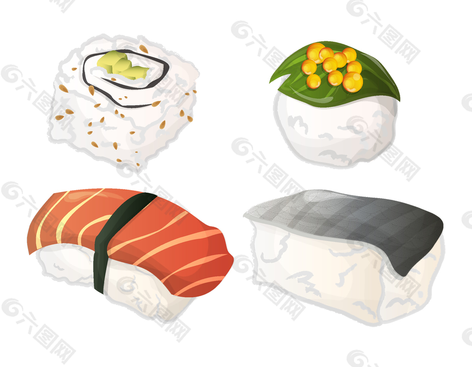 手绘美味甜点背景元素