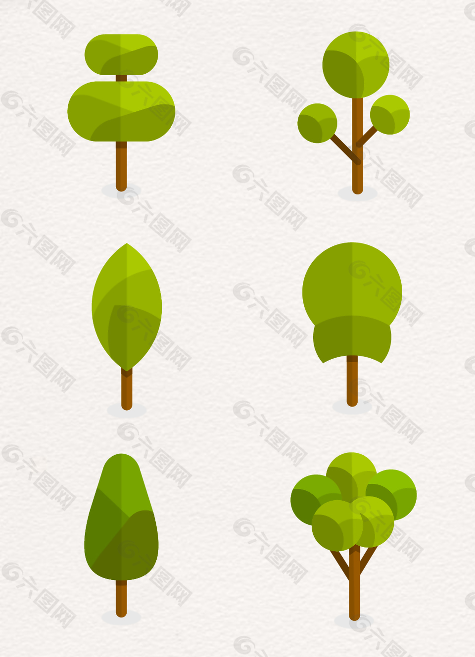 扁平化森林树木春木绿植
