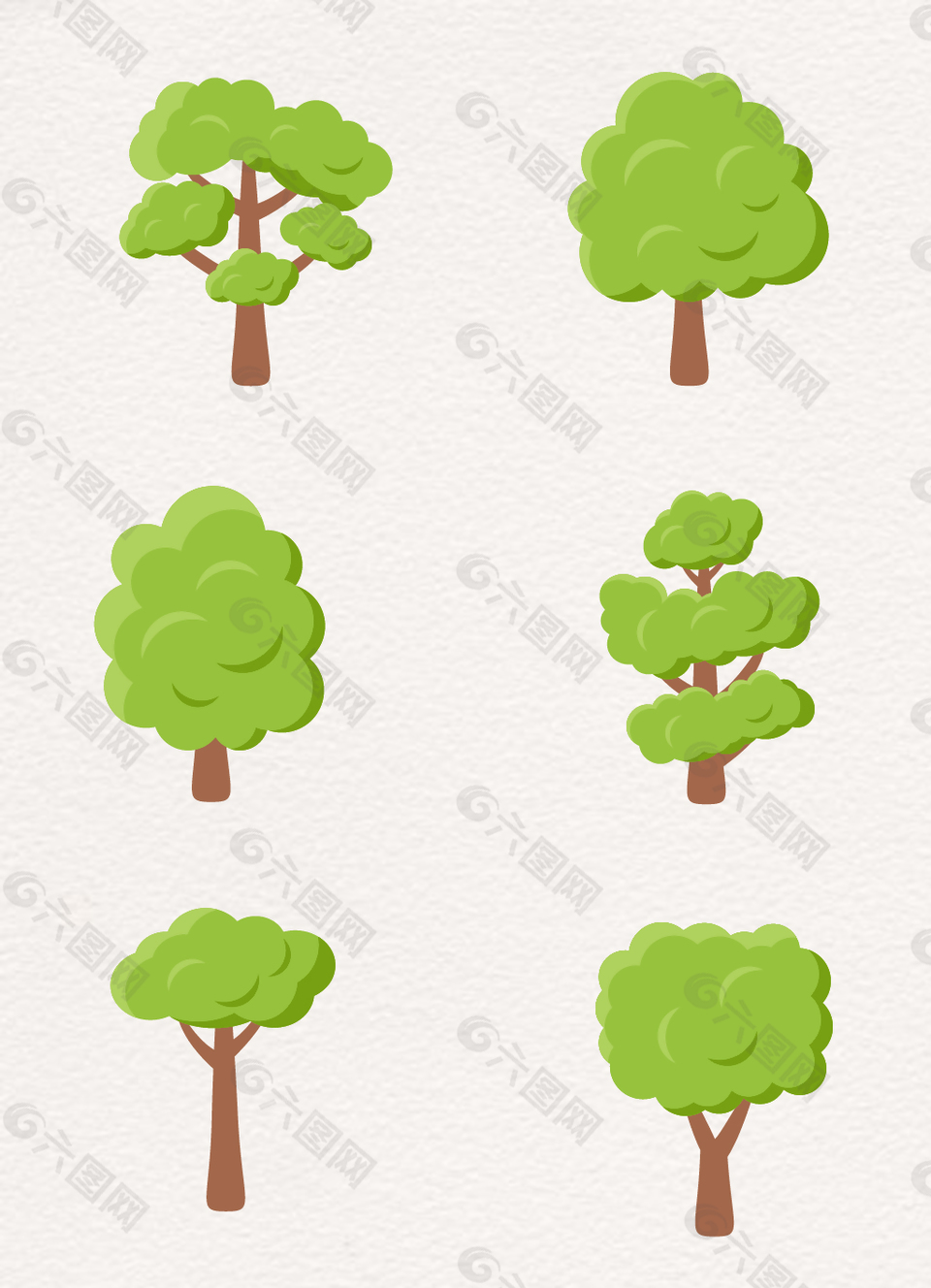 可爱卡通手绘树木矢量设计元素设计元素素材免费下载(图片编号:9237299