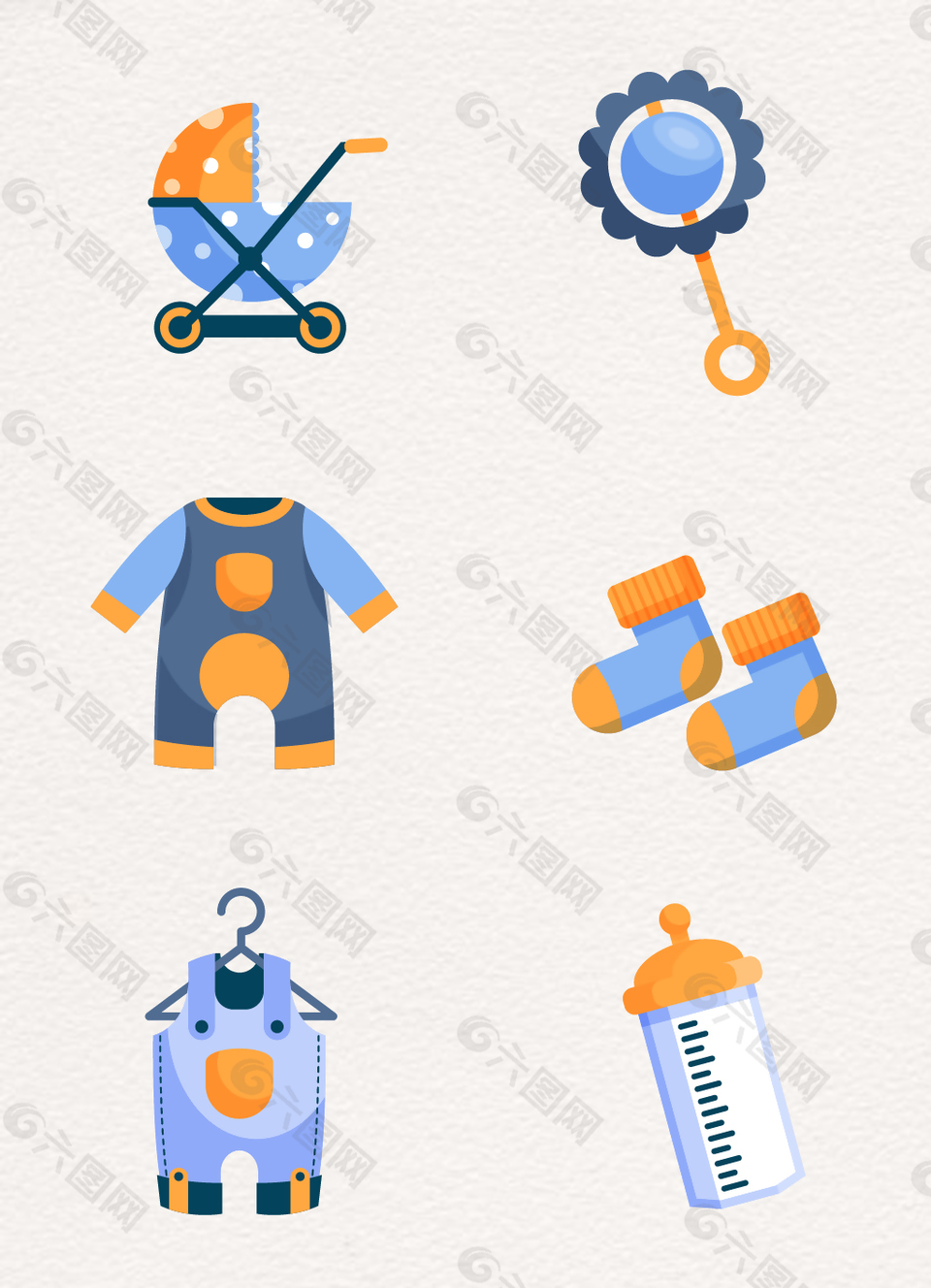婴儿用品矢量素材下载