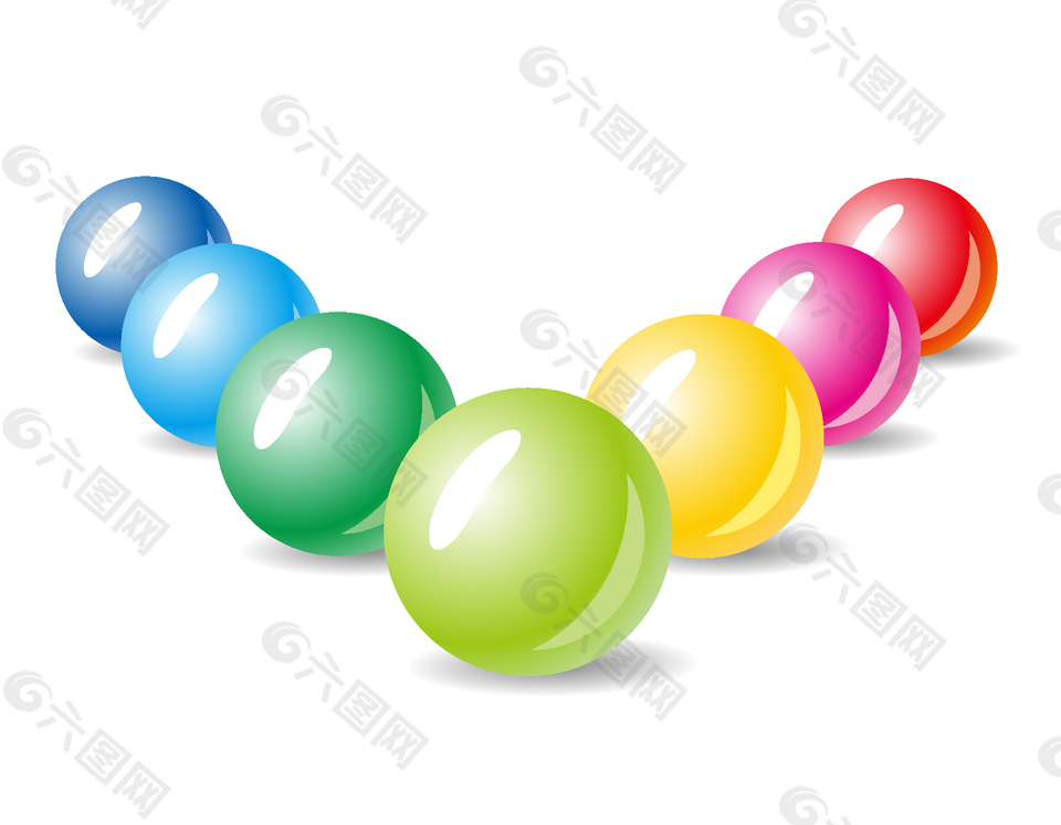 矢量彩色V型球体元素