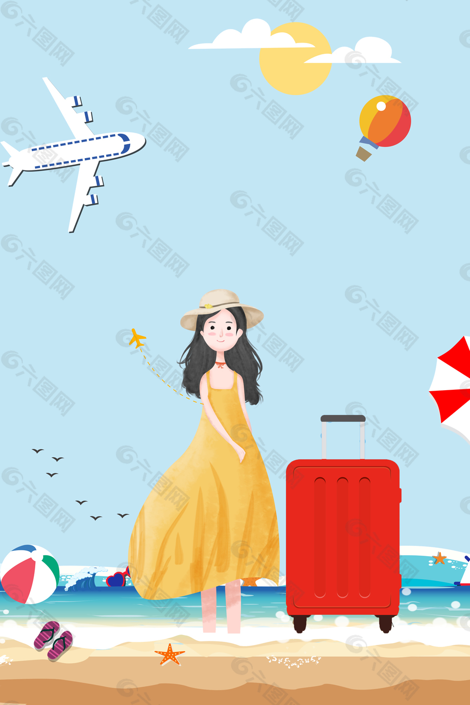 夏季旅行社旅游背景