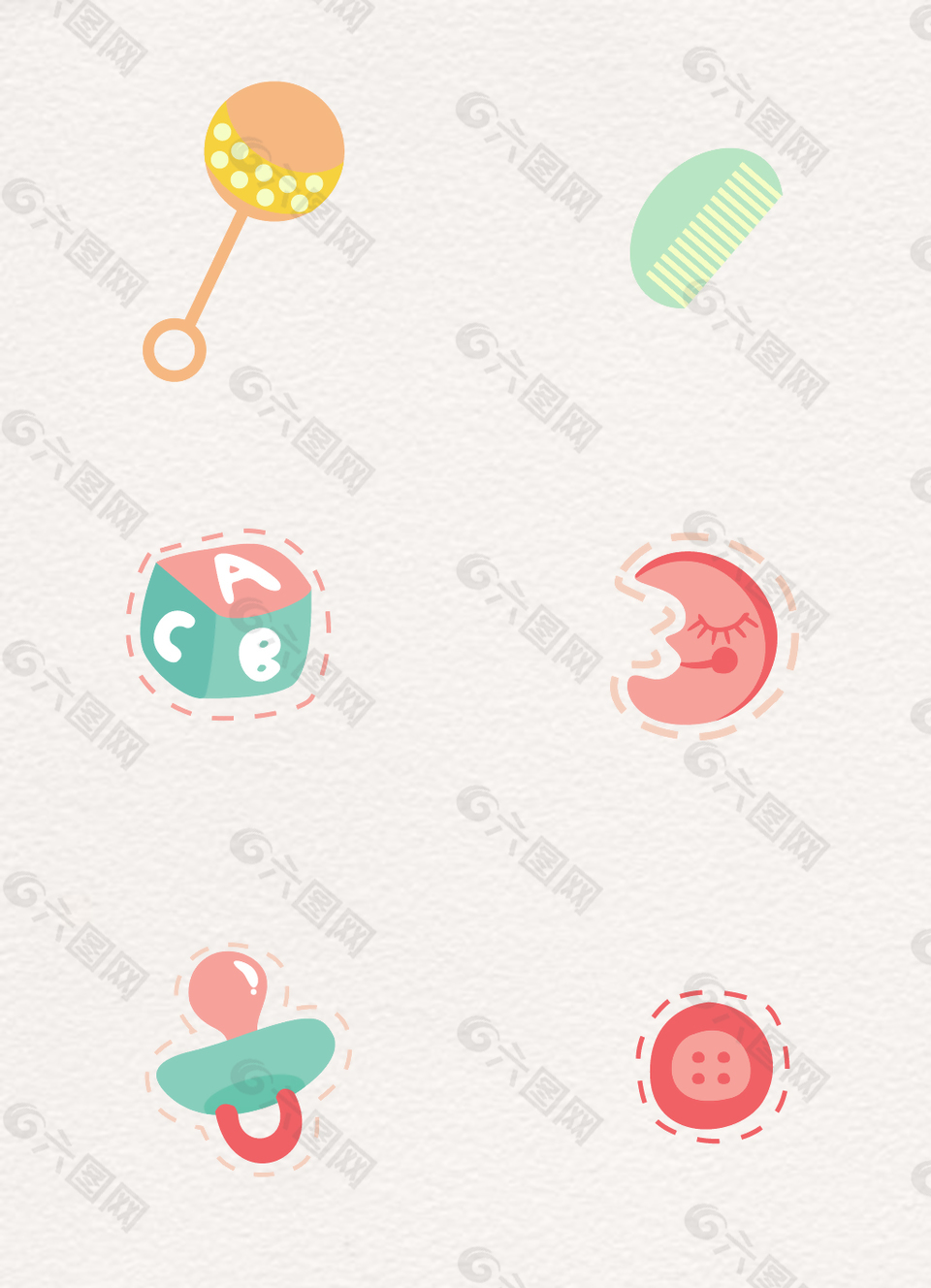 简约矢量婴儿用品