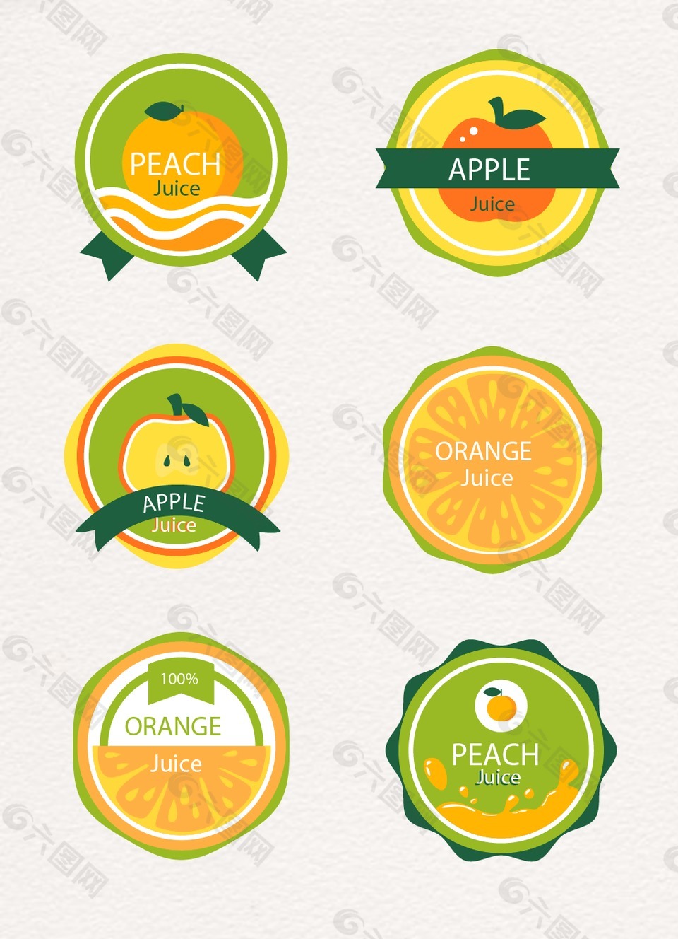 小清新绿色水果设计图标