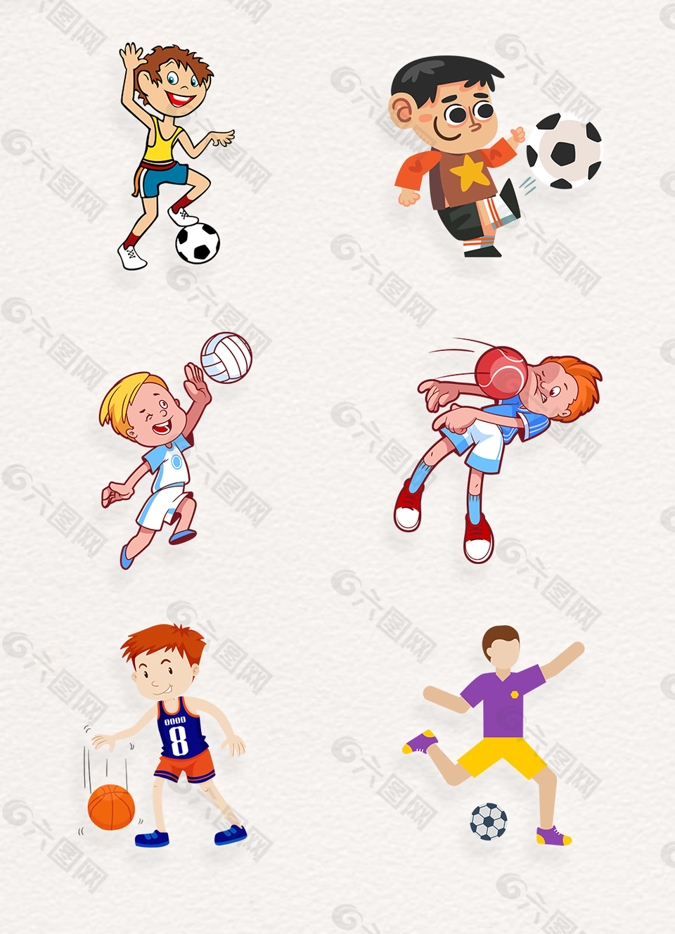 卡通运动的儿童png素材设计元素素材免费下载 图片编号 六图网