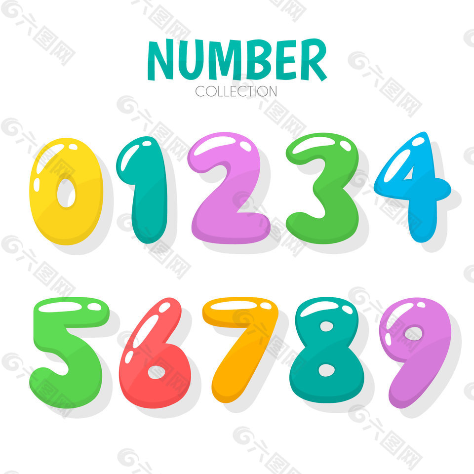 圆圆卡通数字元素