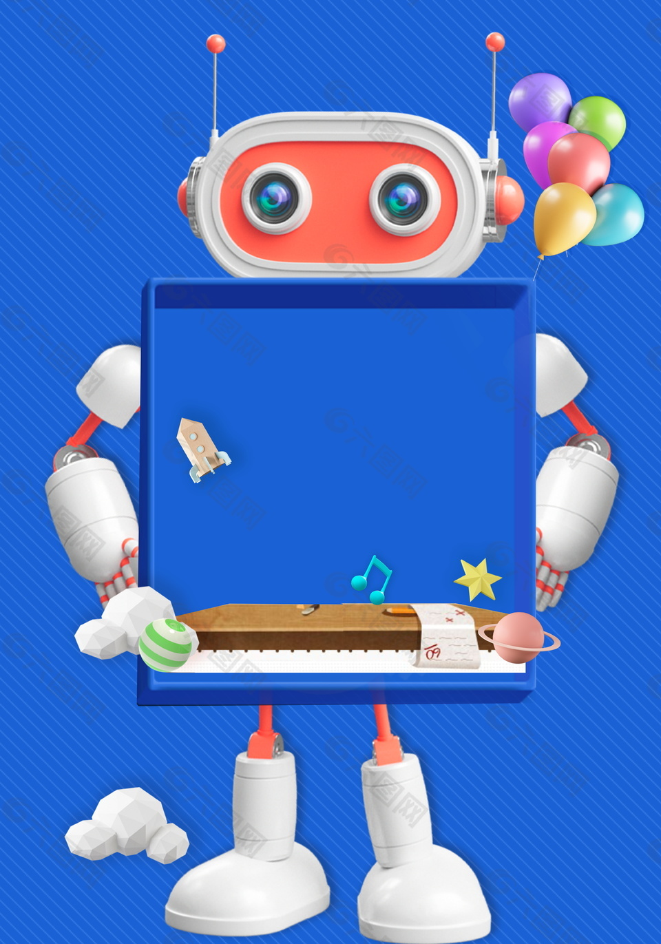 萌动机器人六一儿童节广告背景素材
