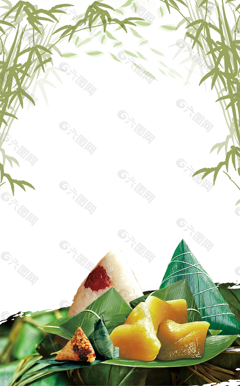 端午吃粽子包粽子背景