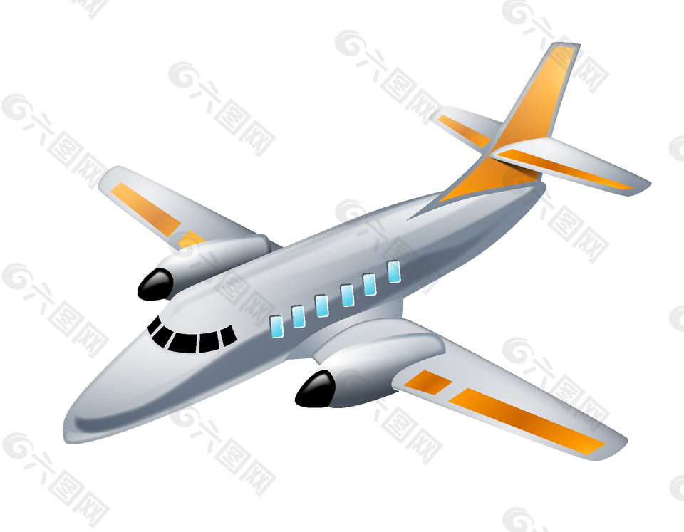在空中飞行的载人飞机矢量图