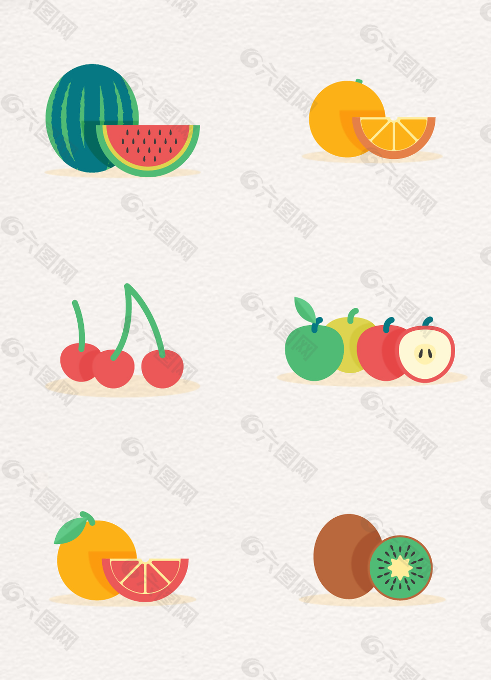 彩色水果设计矢量素材