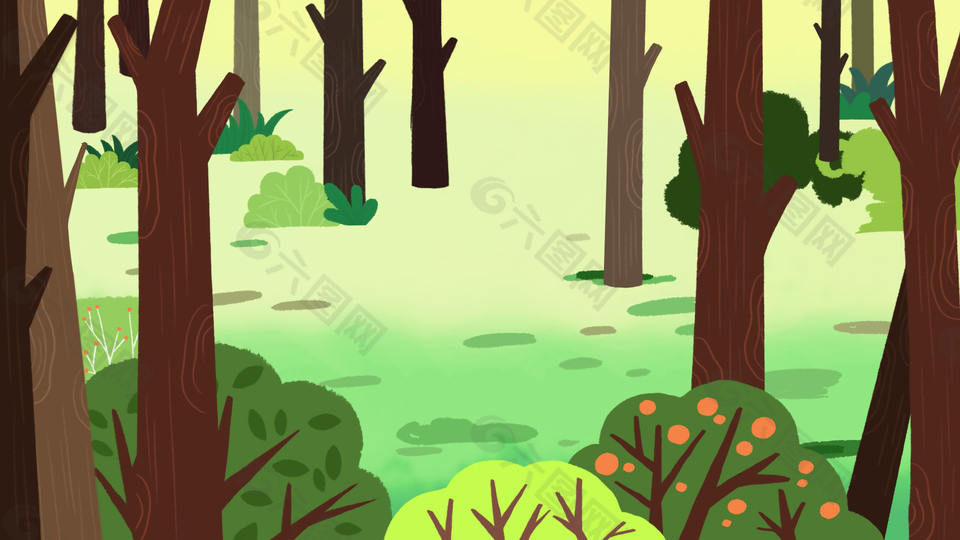 六一儿童节森林背景效果图设计元素素材免费下载 图片编号 六图网