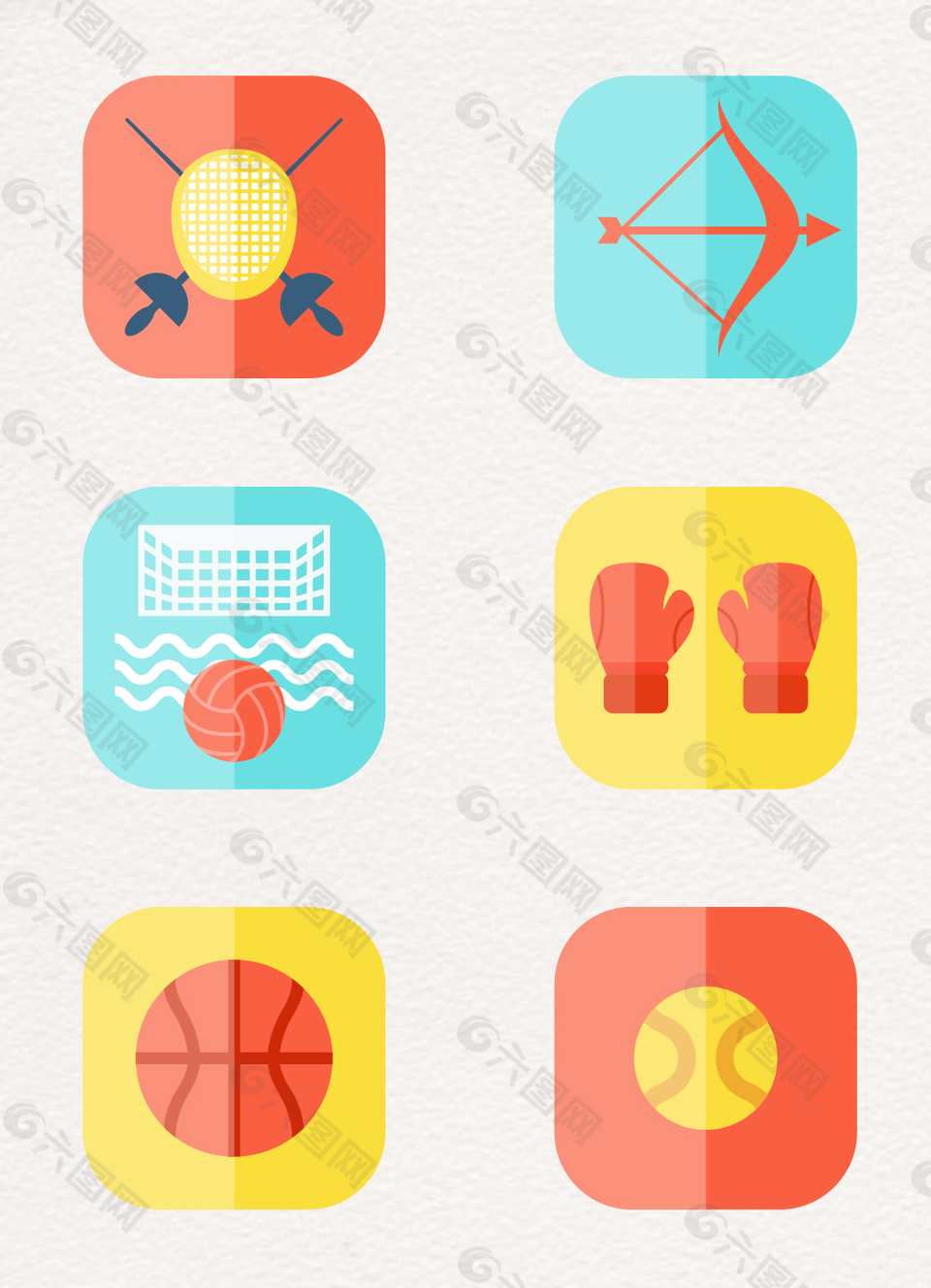 6款奥运会比赛项目图标下载