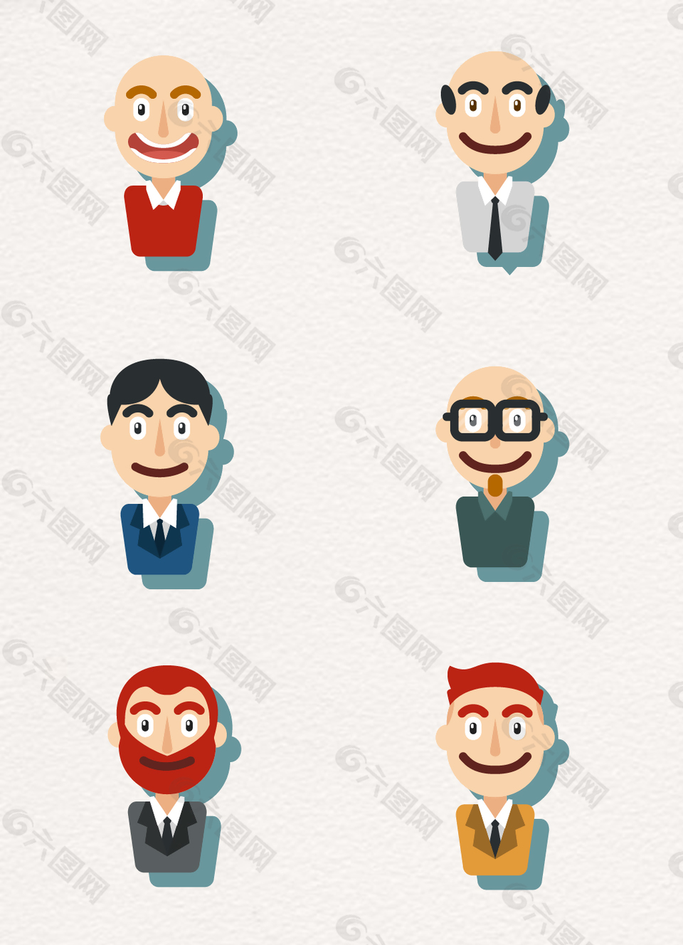 卡通笑脸男子头像矢量素材