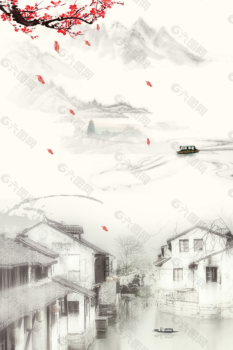 水墨淡雅中国风背景背景素材免费下载 图片编号 六图网