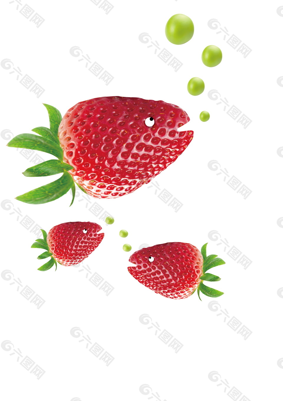 甜心草莓奶茶设计元素