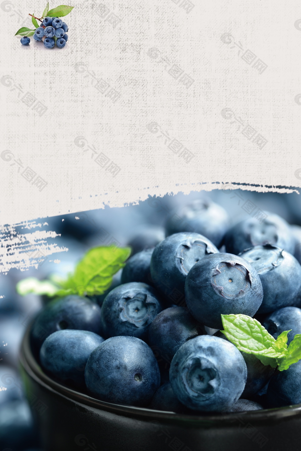 蓝莓水果海报背景
