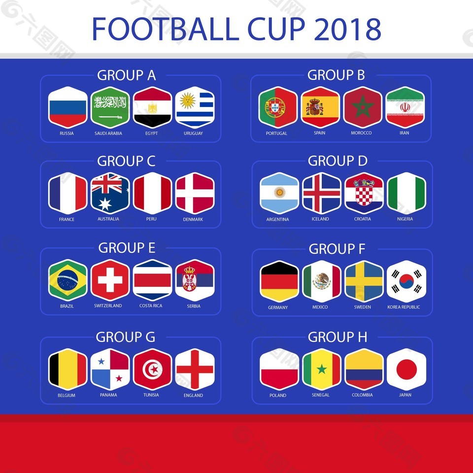 世界杯足球赛小组分赛设计元素