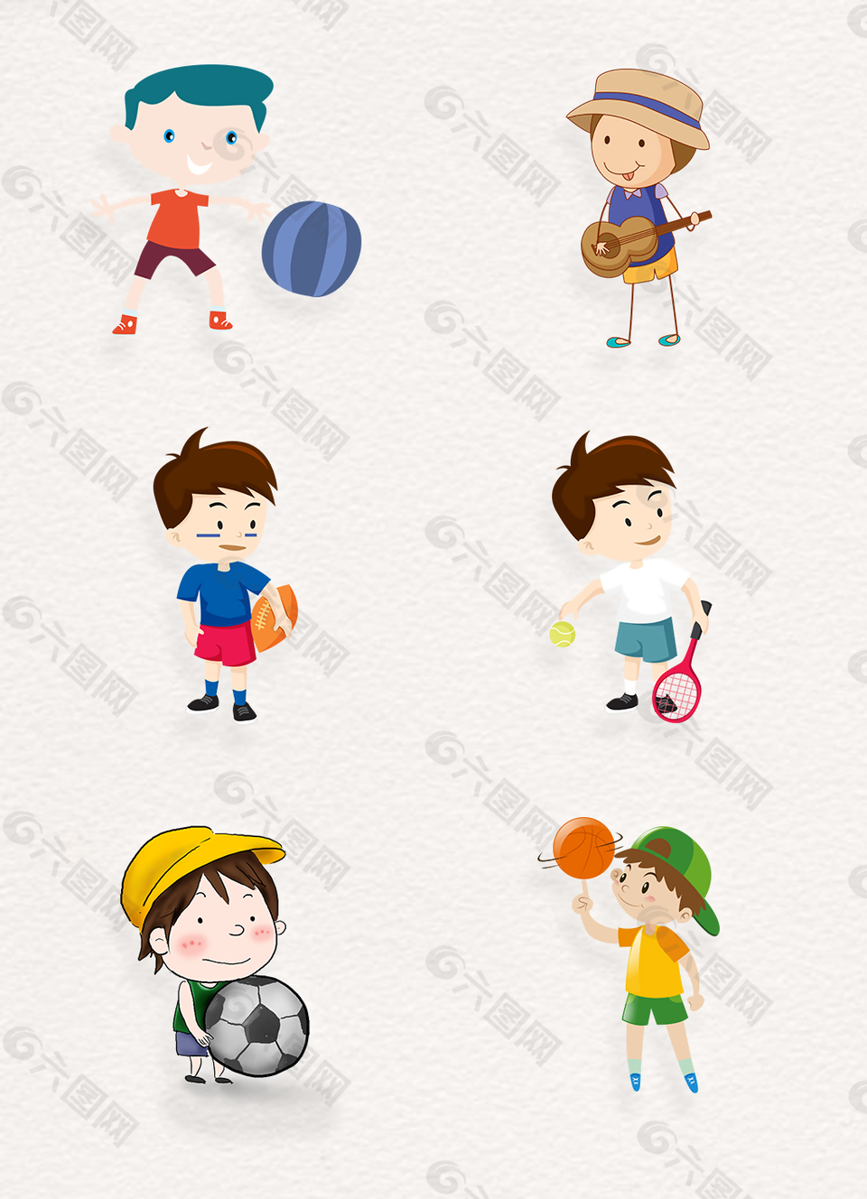 儿童节小男孩png卡通素材