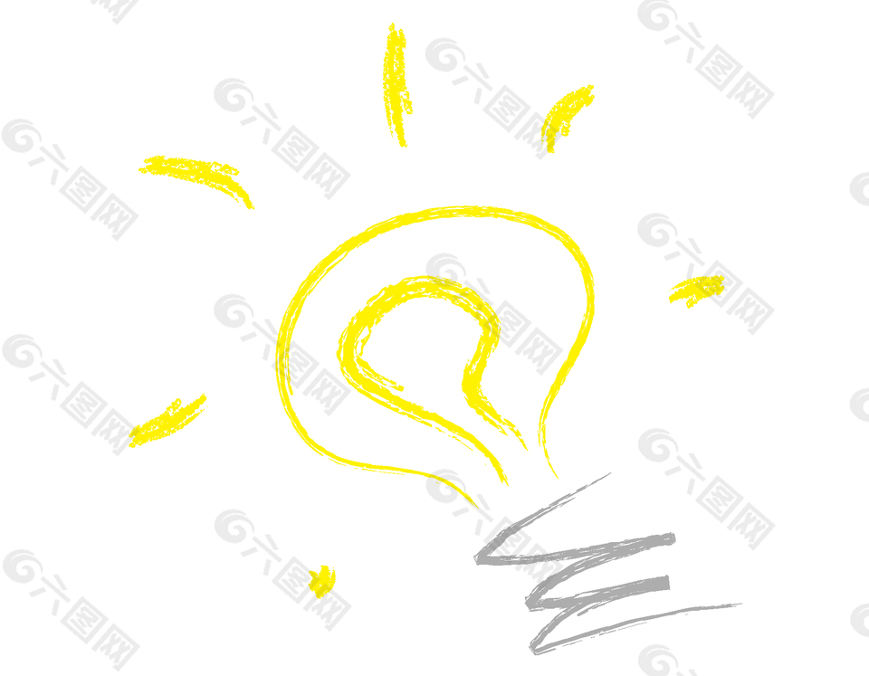 简笔画灯泡亮矢量元素