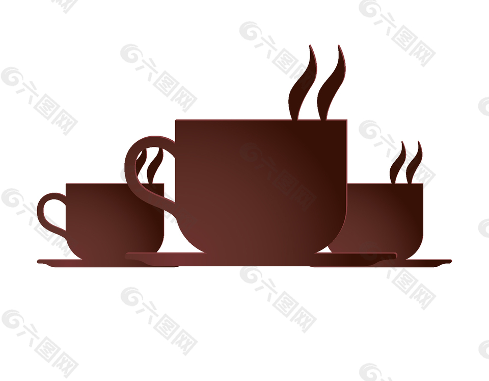 卡通棕色茶杯热饮矢量元素
