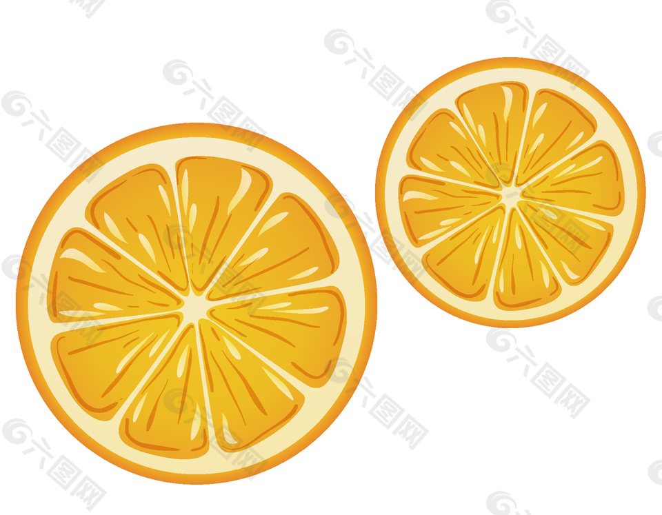 卡通黄色橙子矢量元素