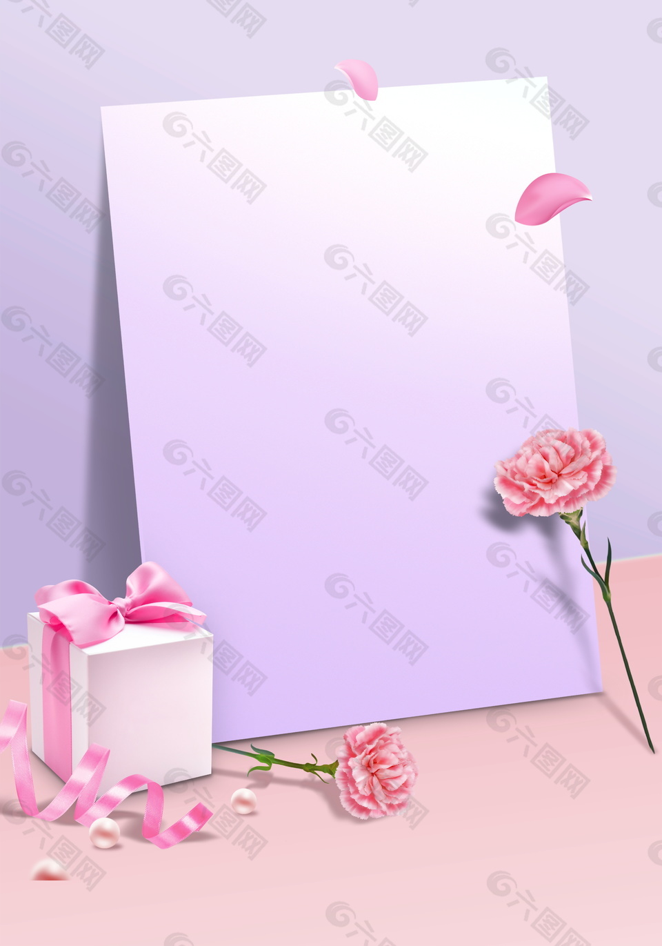 粉色花朵花瓣礼物父亲节广告背景素材