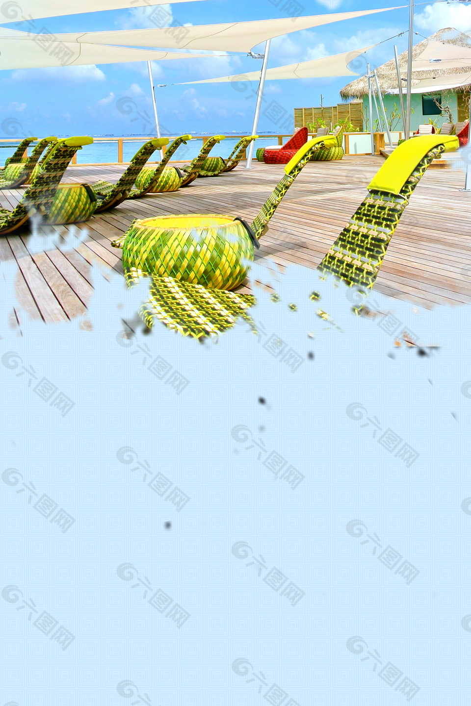 清新马尔代夫旅游背景设计