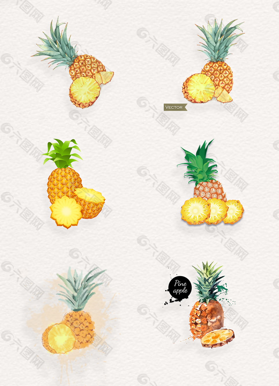手绘菠萝图片png素材