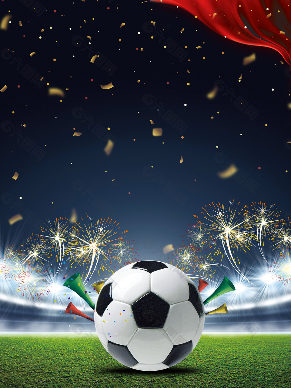 世界足球日体育运动海报背景