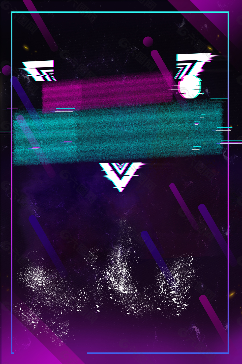 抖音故障风618促销海报背景