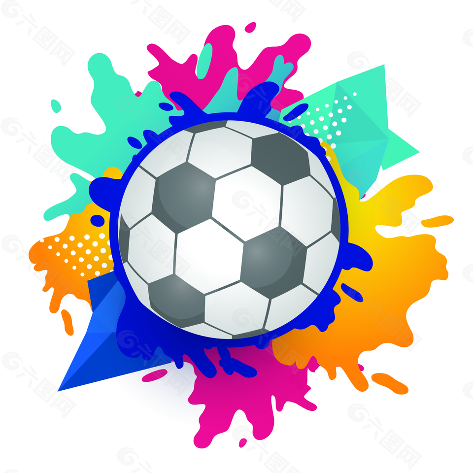 彩色底纹世界杯足球元素