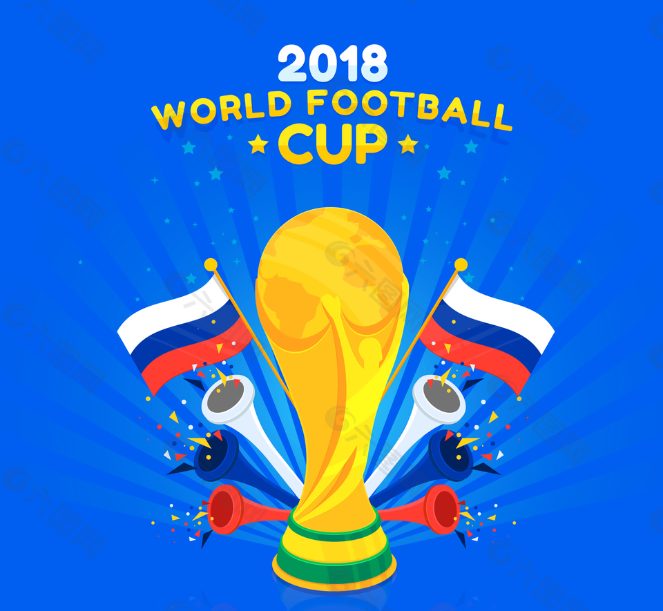 2018世界杯足球赛矢量背景
