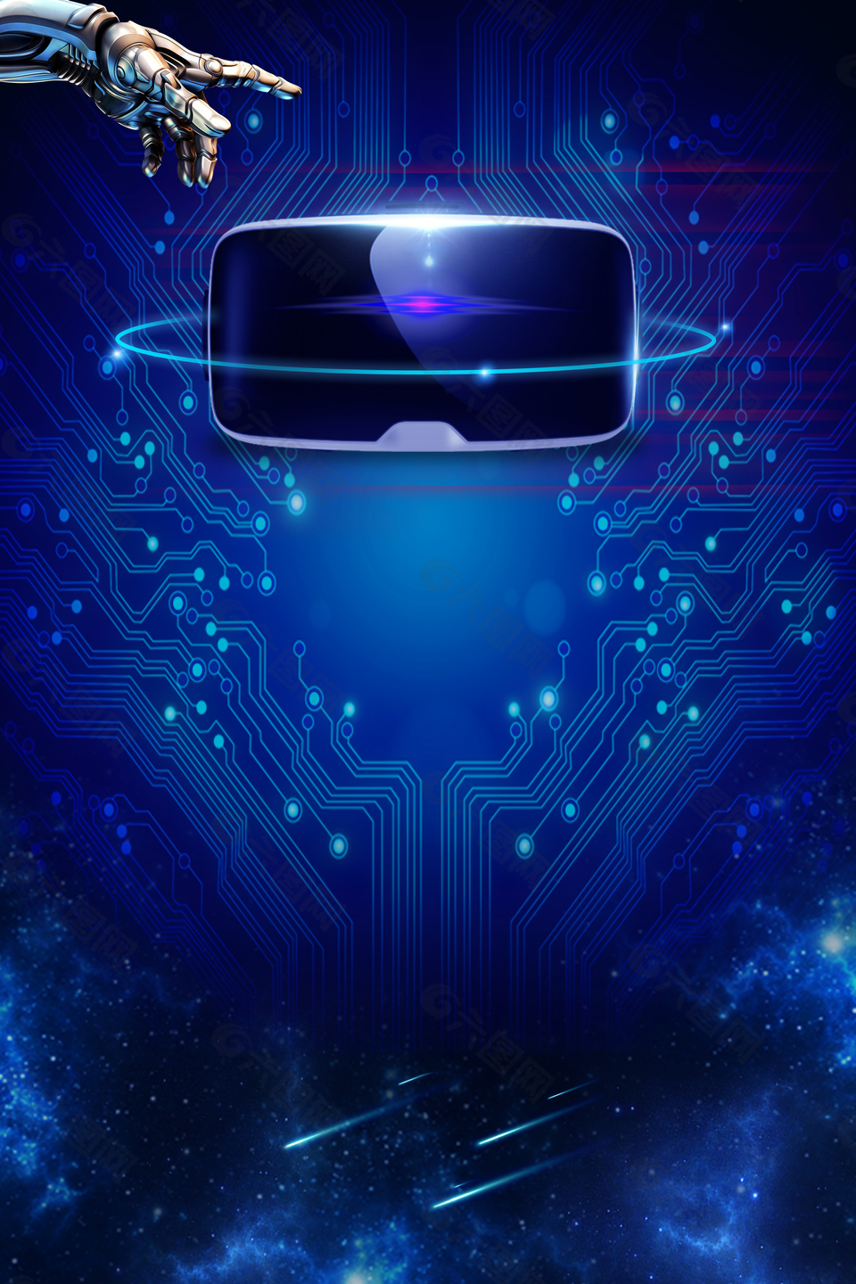 蓝色科技未来人工工智能科学背景