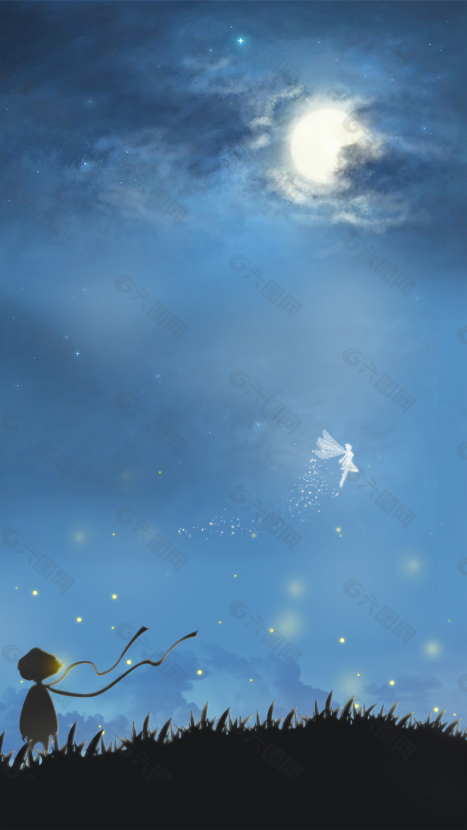 星空蓝色仲夏夜之梦背景素材背景素材免费下载 图片编号 六图网