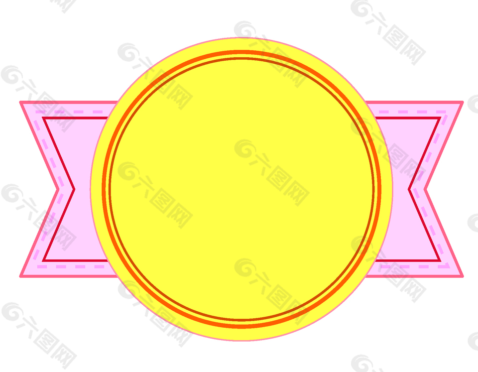 粉色横条上的圆圈矢量图