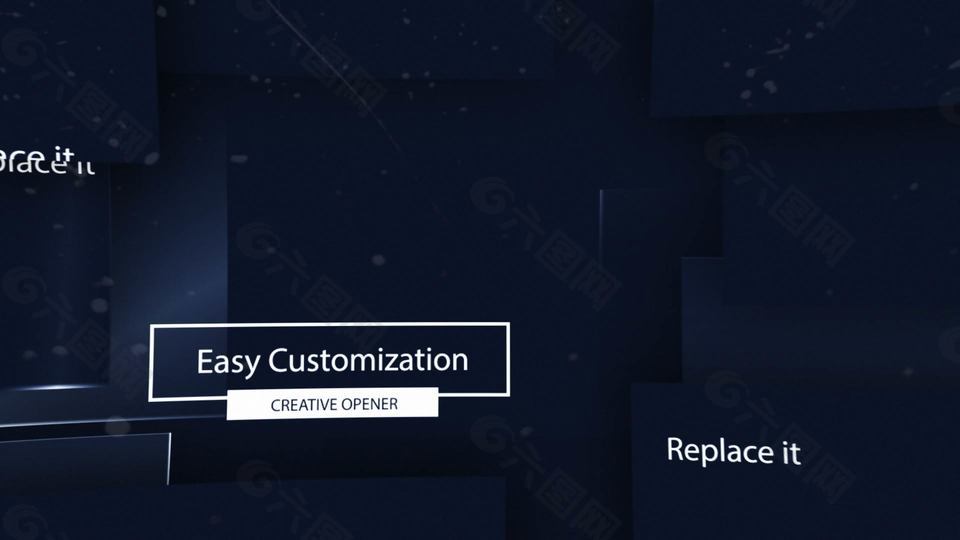 震撼跟踪字体图片方块分割效果AE模版