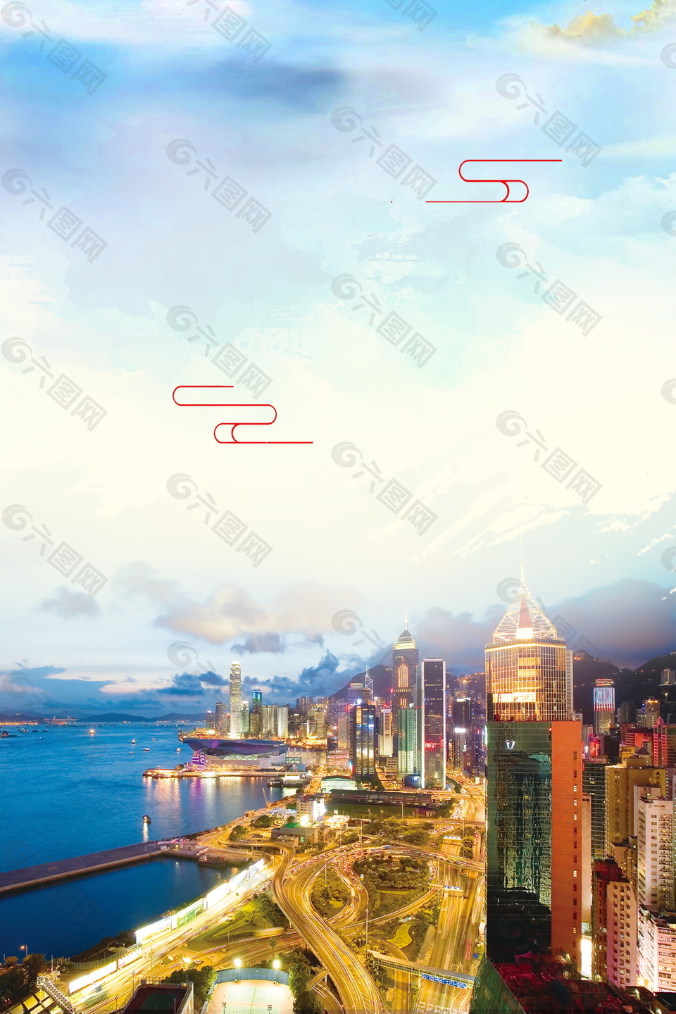 唯美风光香港旅游背景素材