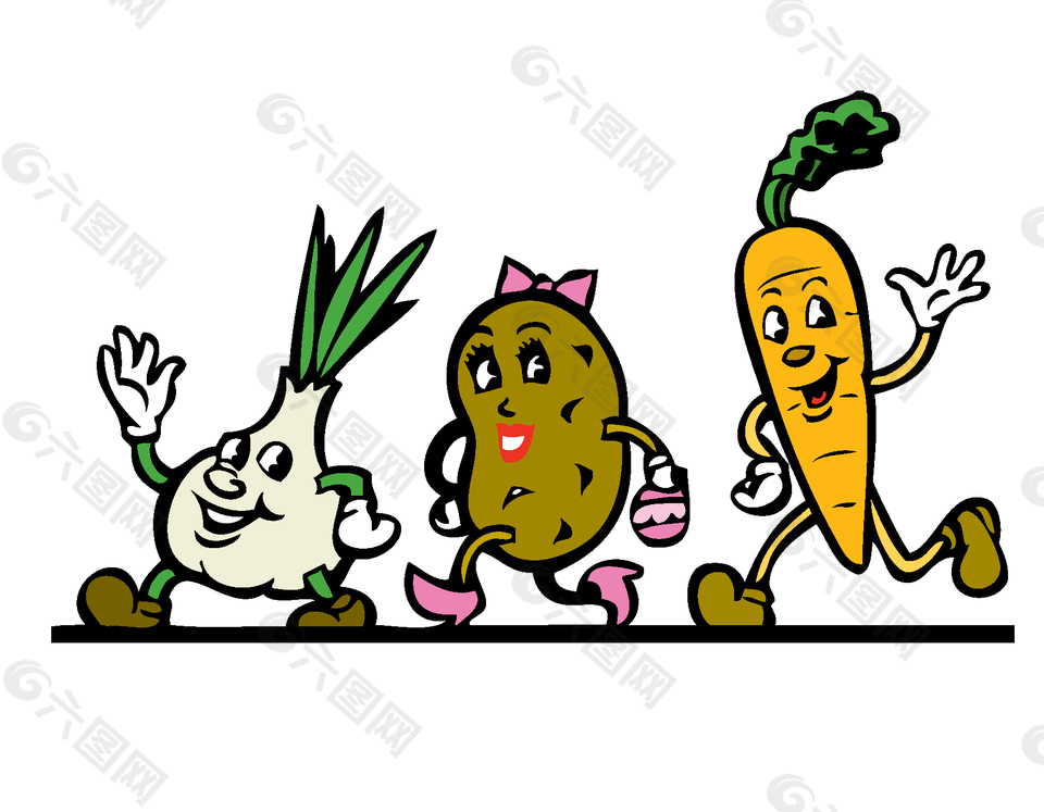 蔬菜卡通人物矢量元素