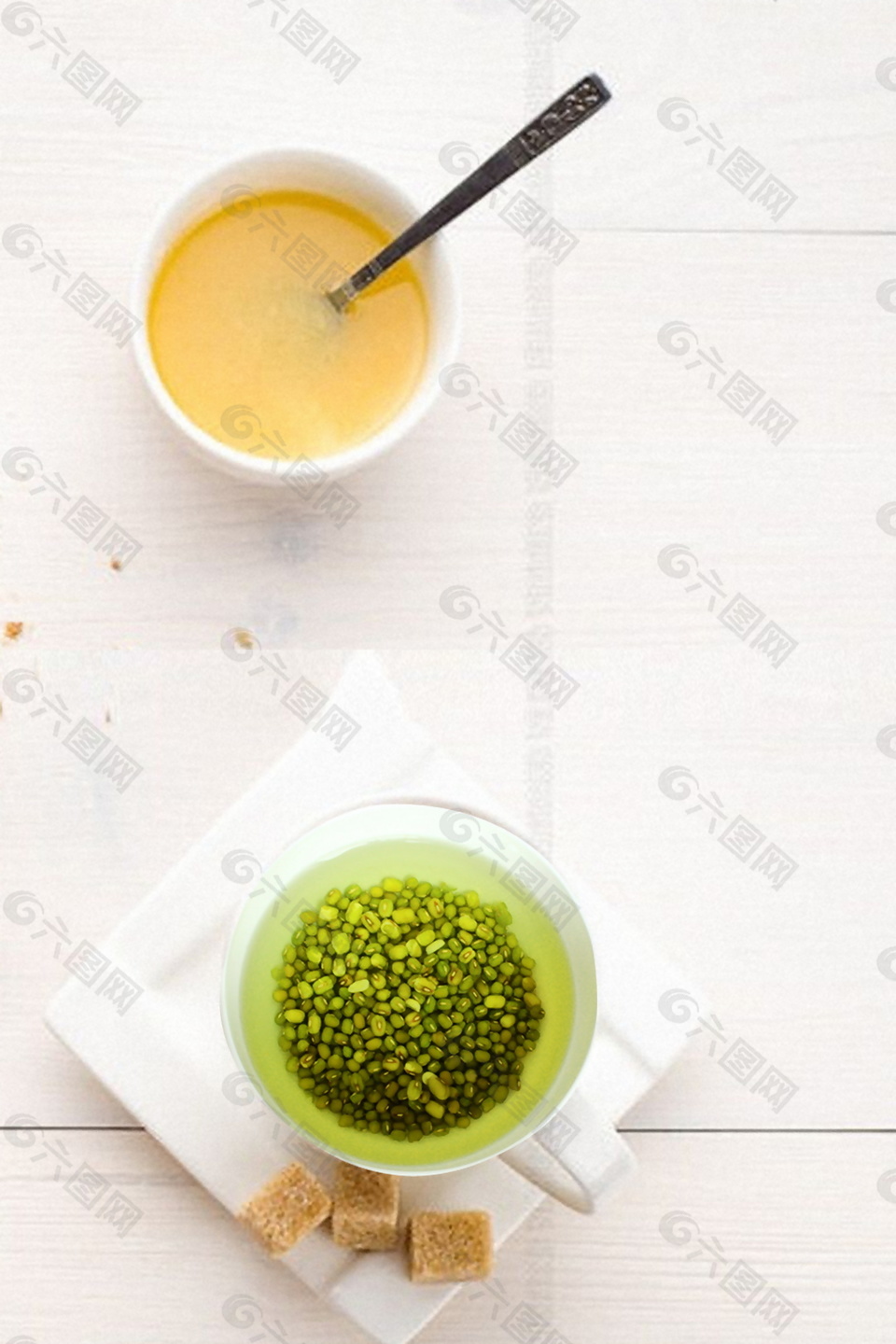 浸泡绿豆汤汁广告背景素材