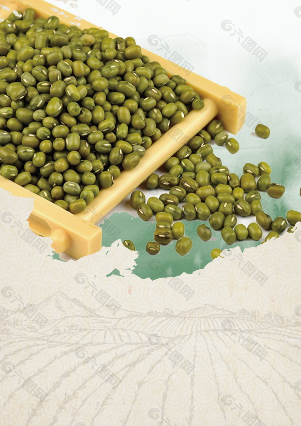饱满绿豆广告背景素材