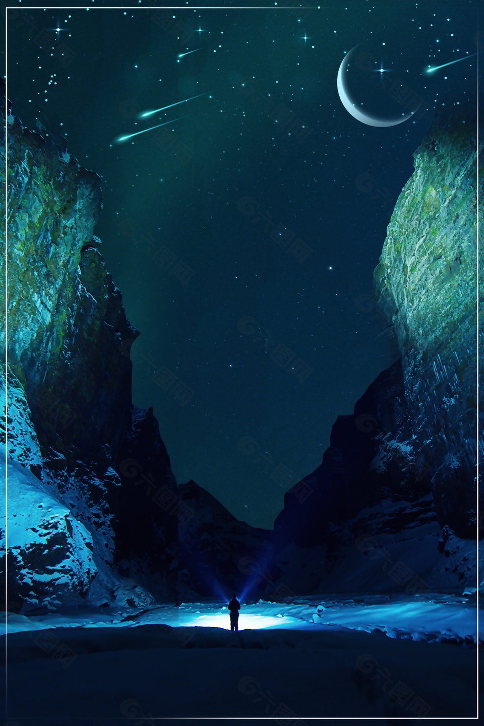 晚安蓝色夜空星空心语广告背景素材背景素材免费下载 图片编号 六图网