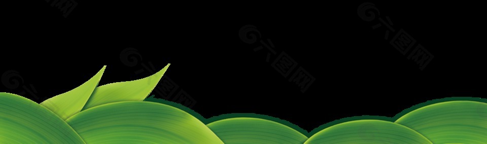 绿色精致粽叶装饰素材
