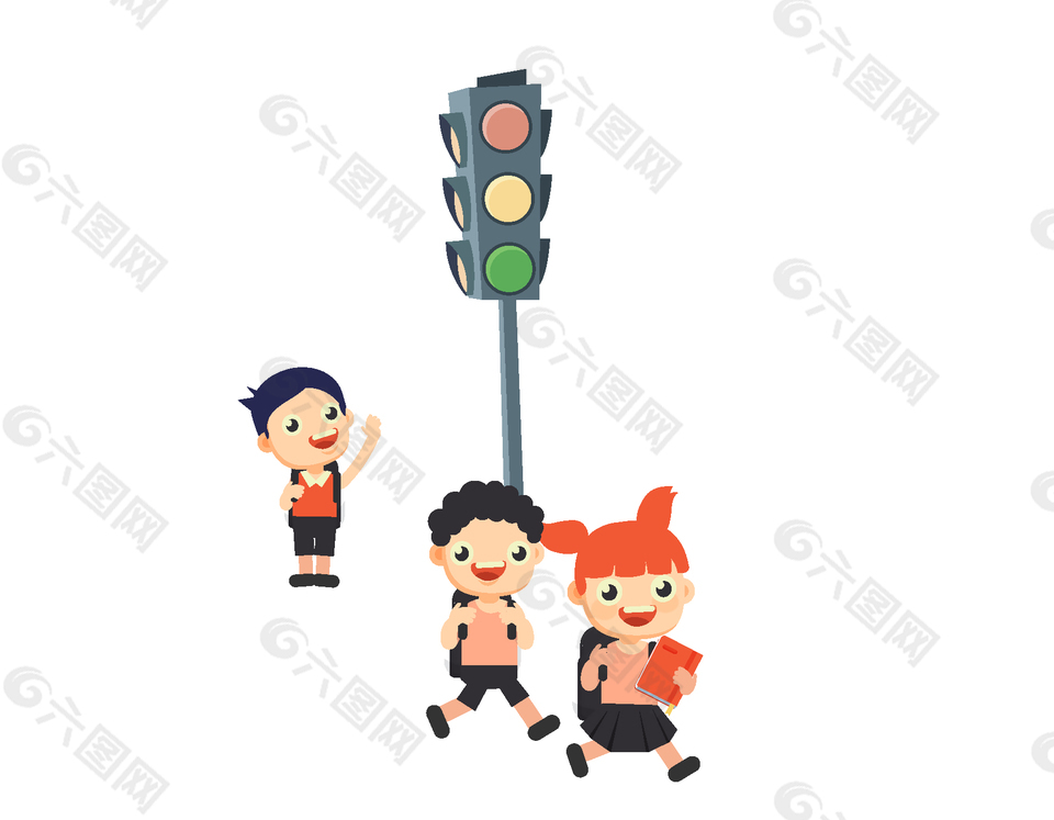提醒小朋友要看红绿灯安全过马路