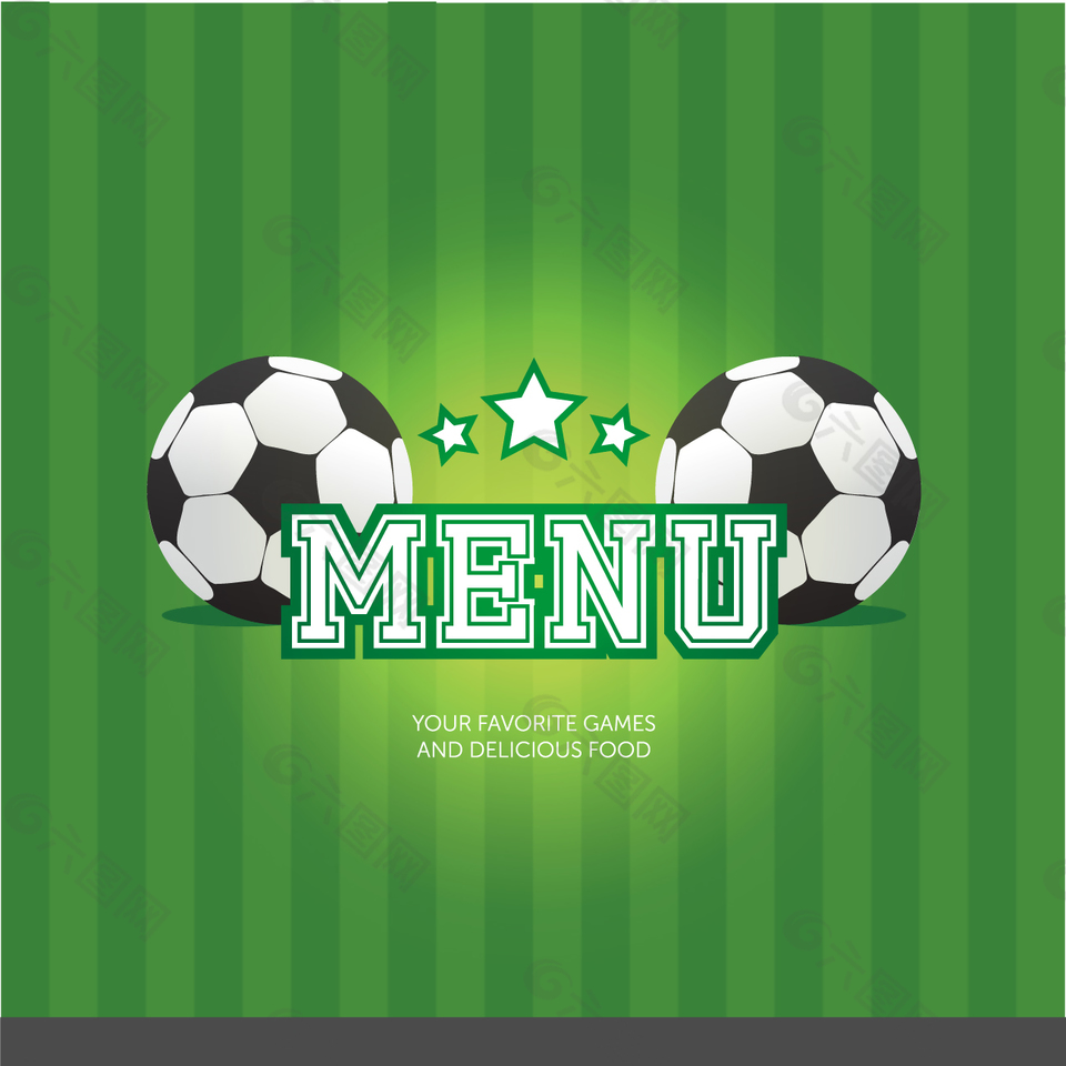 绿色足球菜单元素设计