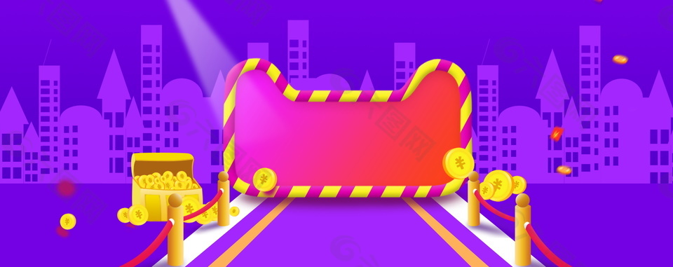 绚烂彩灯天猫店铺banner背景