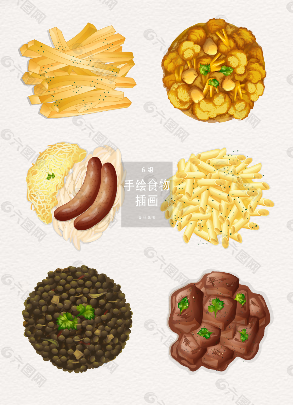 矢量亚洲美食插画