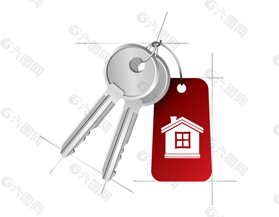安全防护房屋钥匙矢量图
