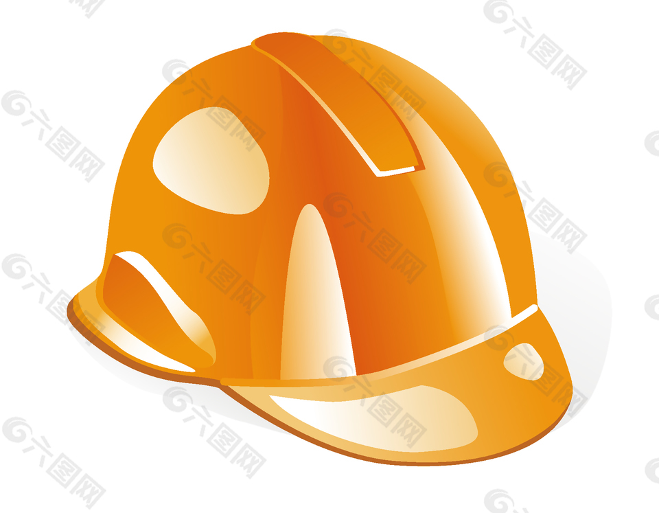 崭新黄色安全帽矢量图