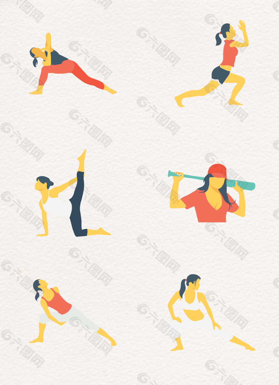 瑜伽动作icon图标素材
