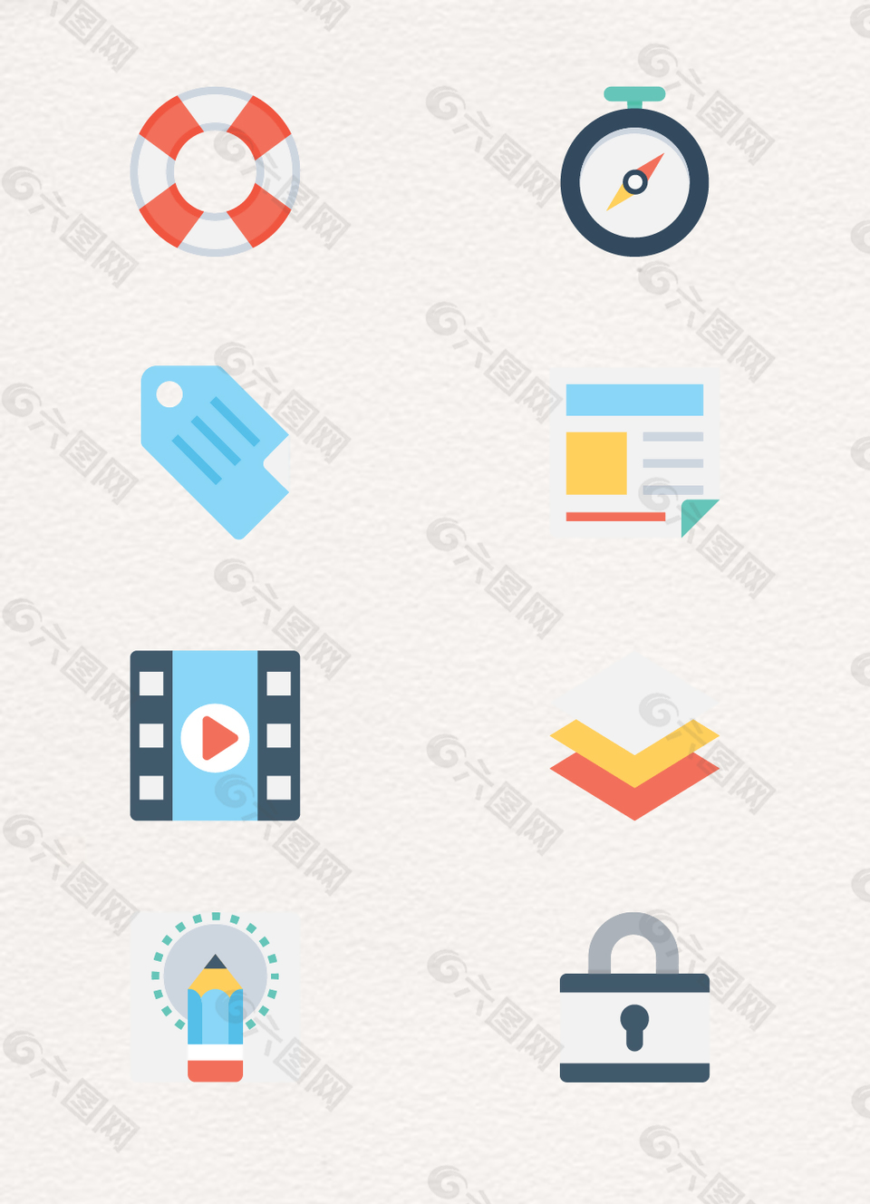 8款简约商业icon图标素材